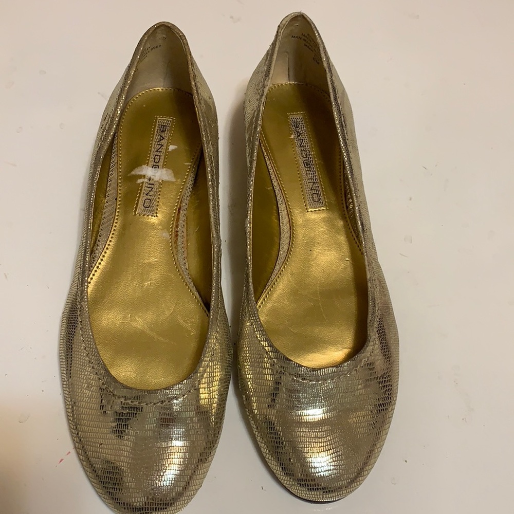 BANDOLINO GOLD Metallic Glitter BALLET FLATS SHOES SZ 6 M NEW NO BOX